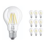 Mehrfachpackung 10x Ledvance CLASSIC LED E27 Birne Fadenlampe Klar 4W 470lm - 840 | Ersatz für 40W