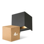 Mehrfachpackung 4x D'Lite LED Wandleuchte Elingen Aluminium Schwarz 4.9W 480lm - 830 