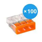 Mehrfachpackung 100x Wago 2273-203 Verbindungsdosenklemme Kompakt | 3 Draht Verbindung - 