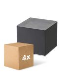 Lot 4x D'Lite Elingen Applique Murale Solar Noir Up & Down - 830  | IP54 - Détecteur De Mouvement