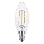 Philips Corepro LED Bougie E14 Torsadée Bougie Filament Claire 2W 250lm - 827  | Remplacement 25W