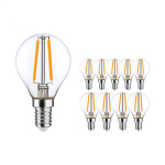 Lot 10x LED E14 Boule Filament Claire 4.5W 470lm - 827 | Remplacement 40W
