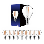Lot 10x LED E14 Boule Filament Claire 4.5W 470lm - 827 | Dimmable - Remplacement 40W